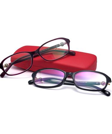 ACXZ Flexible TR90 Reading Glasses for Men & Women - Radiation Safe Stylish Purple & Black - Strength Options 1.0 to 3.0 - Buy Online on GoSupps.com