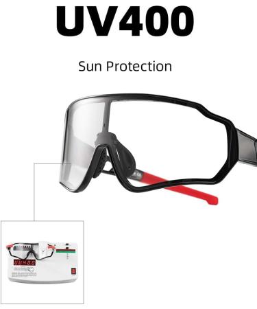 ROCKBROS Photochromic Cycling Sunglasses | UV Protection | Black-Red - Buy Online on GoSupps.com