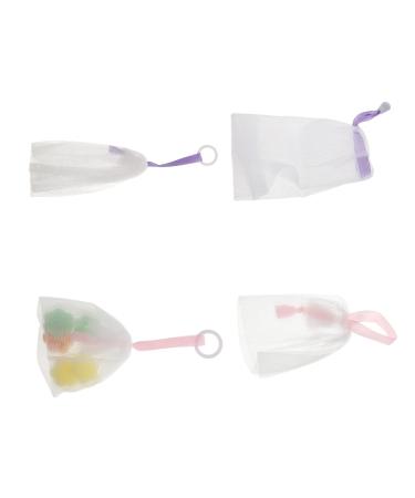 Housoutil Shower Net Body Scrubber Exfoliating Body Scruber Net for Soap Foaming Sisal Soap Portapotty Soap Net Pouch Polyester Puffs 13X12X0.5CM Random Color B