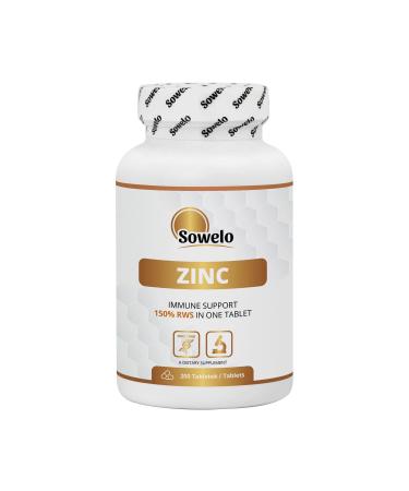 SOWELO ZINC Tablets Immune Support (200 Tablets) 150% Reference Dietary Intake in ONE Tablet