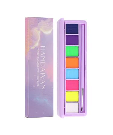 Yeweian 8 Colors Water Activated Eyeliner Palette Liquid Eyeliner Colorful Set Hydra Graphic Eyeliner Makeup Neon Face Paint UV Glow Black White Red Face Body Paint Clown Makeup Kit (01) - Buy Online on GoSupps.com