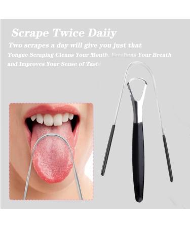 Stainless Steel Tongue Scraper Set for Fresh Breath - Oral Care Cleaner - Buy Online on GoSupps.com