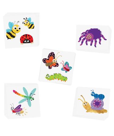 BUGS VARIETY SET of 25 assorted premium waterproof kids metallic temporary Flash Tattoos - Party Favor  temporary tat  Girls & Boys  birthday  party decor  bug tattoo  insect