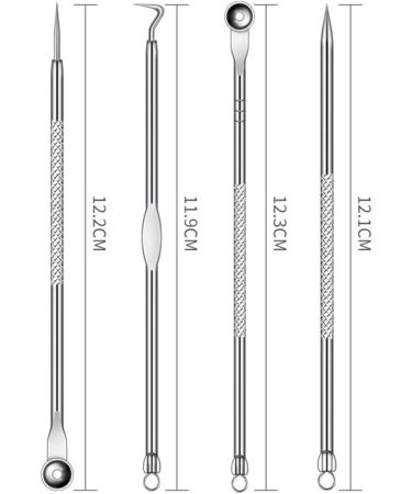 Acne Needle 4PCS Acne Blackhead Comedone Black Spot Pimple Blemish Remover Skin Care Women Beauty Acne Treatment Pore Cleanser Needle Hook (Color : Gold) - Buy Online on GoSupps.com