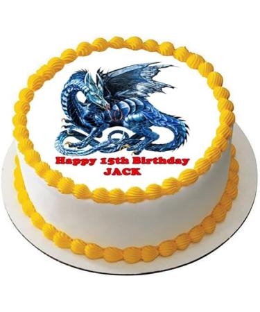 DRAGON BLUE 7.5" PREMIUM Edible ICING Cake Topper DECORATION DRAGONS D1 - Buy Online on GoSupps.com