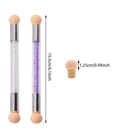 Buy Tengs Double-Headed Ombre Sponge Manicure Brushes - 2 Pack with 8 Replacement Heads for DIY Nail Art | Purple & White Gel Nail Tool for Salon & Home Use - Buy Online on GoSupps.com