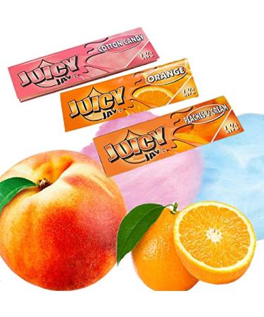 Bundle Pack Juicy Jay's Flavoured Rolling Papers - Orange Peaches & Cream Cotton Candy - 2 Packs of Each Flavour - 6 Packs Total- 1 Pack Each - 6 Packs Total