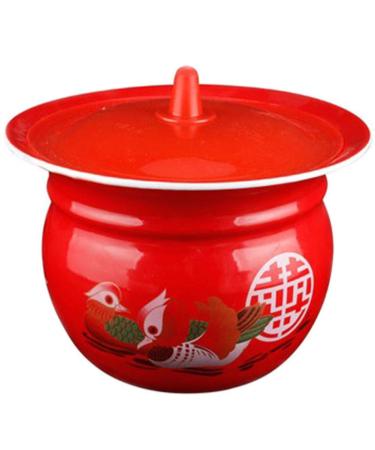 Thickened Short Urinal Toilet semi-high Porcelain Urine Bucket Adult Elderly(red)
