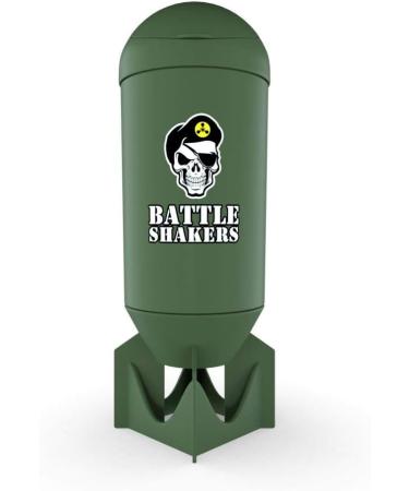 Battle Shakers Arsenal - Set of 4 Military Shaker Bottles 20 oz - Missile, Bomb, Torpedo, Bullet - Protein Cup with Storage Compartment - Dishwasher Safe & BPA Free - Buy Online on GoSupps.com