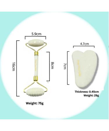 Natural Jade Roller & Gua Sha Set - Skin Care Tools for Face Eyes & Neck | Relax Muscles & Reduce Fine Lines - Buy Online on GoSupps.com