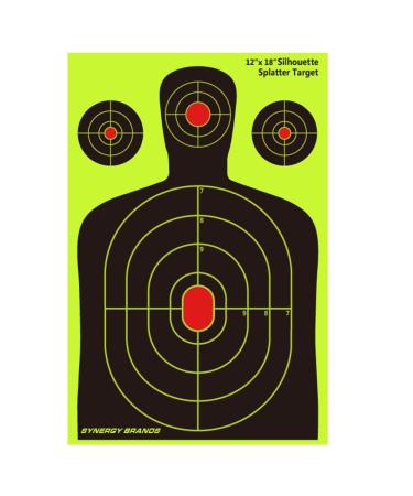12 x 18 Splatter Target Pack of 25. Highly Visible Shooting Sports Targets for Indoor/Outdoor Range Time. High Contrast Color Allows You to Easily Witness Landed Shots for Immediate Visual Feedback