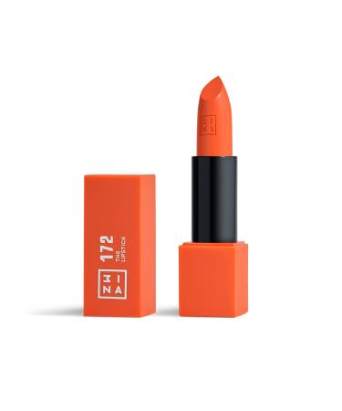 3INA MAKEUP - The Lipstick 172- Orange Lipstick with Vitamin E & Shea Butter to Nourish the Lips - Long Lasting Lip Colour with Matte Finish and Creamy Texture - Vegan - Cruelty Free - Buy Online on GoSupps.com