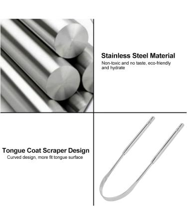 Buy Donfafecuer 304 Stainless Steel Tongue Scraper - Portable Oral Care Tool for Optimal Hygiene (Silver) - International Shipping Available - Buy Online on GoSupps.com
