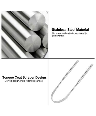 NATUDOCO Multi Scraper Tongue Cleaner | Professional Bad Breath Tool | Comfortable Domestic Care (Silver) - Buy Online on GoSupps.com