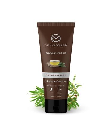The Man Company Shaving Cream, Infused with Tea Tree & Vitamin E, Hydrates, Conditions, Achieves A Closer Shave, Toxin-Free, Suitable for All Skin Types, 100 g