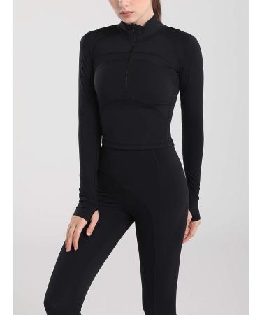 Vsaiddt Women's Athletic Half Zip Pullover Sweatshirt - Black - Size Large - Buy Online on GoSupps.com