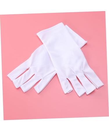 SOESFOUFU 1 Pair Manicure Glove Chinese Wooden Pillow Cotton Glove Anti Uv Glove Half-Finger Gloves Nail Silicone Ear Display Uv Shield Glove Sun Protection White - Buy Online on GoSupps.com