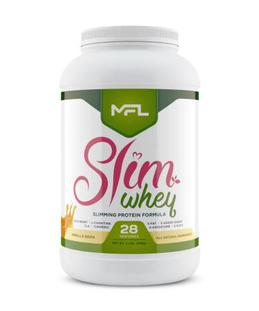 MUSCLE FOOD LABS MFL Slim WHEY Protein Powder | 28g Protein | Low Carbs | Slimming Nutritional Shake | Sweetened with Stevia | 2 lbs. (Vanilla)