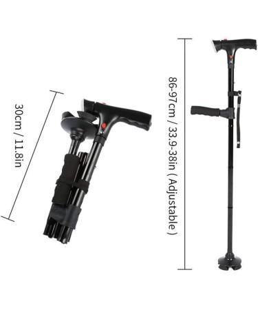 Clever Cane with LED Light Aluminum Crutches Old Man's Crutch Telescopic Adjustment Crutches Elderly Crutches Alloy Walker Outdoor Skid Walking Stick for Arthritis Seniors Disable Beautiful Scenery - Buy Online on GoSupps.com