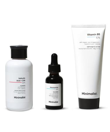 Minimalist Oily Skincare Kit | Routine Kit For Women & Men | Face Wash Serum & Moisturizer Combo | 180g