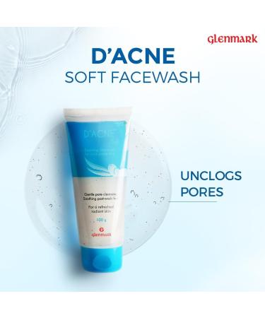 D'Ac.ne Soft Face Wash - Unclogs Pores Prevents Pimples | 1% Glycolic Acid & Niacinamide | Oily & Acne-Prone Skin | 100 ml - Unisex - Buy Online on GoSupps.com