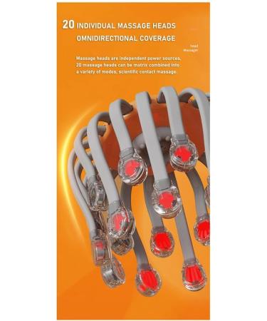 LOUFY 20 Massage Heads Scalp Massager | Red Light Therapy Vibrator | Stress Relief & Relaxation | Easy Install (Orange) - Buy Online on GoSupps.com