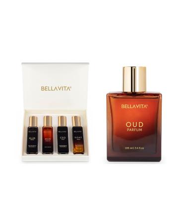 Men's Luxury Perfume Gift Set (4 x 0.68 fl. oz.) | Gifts for Men | Klub Oud CEO Goat Perfume | Masculine Woody Citrusy Aromatic Perfumes for Men +(3.4 fl. oz.)