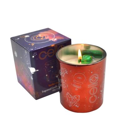 Cello Celestial Scented Candle with Malachite Gemstones. A Stunning Metallic Copper Candle with Green Crystals. The Ideal Scented Candles That are Suitable Candles for Men and Candle Gifts for Women. Malachite Small