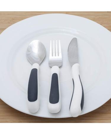 NRS Healthcare Kura Care Adult Cutlery Set - Easy Grip, Black & White - Single - Buy Online on GoSupps.com