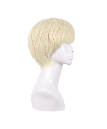 Shop MapofBeauty 10 inch Short Curly Men's Wig (Light Gold) - International Shipping Available - Buy Online on GoSupps.com
