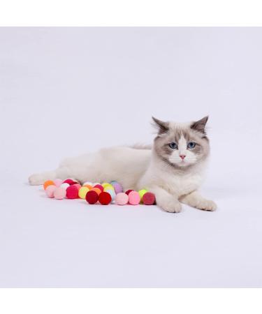 FUPUSUN 30pcs Soft Cat Toy Balls for Indoor Cats - Interactive and Quiet Pom Pom Toys for Kittens - 3CM Diameter - Buy Online on GoSupps.com