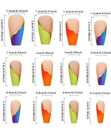 24Pcs Press on Nails Long French Tips Fake Nails Acrylic T-Shape False Nails Summer Reusable Ombre Artificial Nails for Women and Girls - Buy Online on GoSupps.com