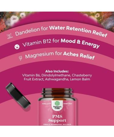 PMS Relief Vitamins for Women - Herbal Supplement for Stress Relief & Hormone Balance with Vite x, Chasteberry, Dong Quai & Black Cohosh - Buy Online on GoSupps.com