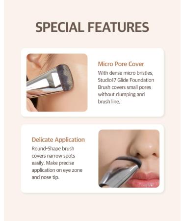 Glide Flat Foundation Brush for Liquid Makeup | Korean Studio Quality Brush with Super Micro Bristles - Buy Online on GoSupps.com