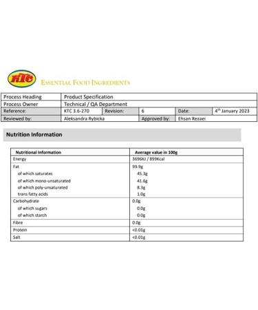 KTC Palmax SG Sustainable Palm Oil 12.5kg | Pure palm oil | derived from the flesh of the palm tree | oil is solid white fat | with smooth texture. Refined bleached Palm Oil - Buy Online on GoSupps.com