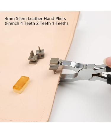 4mm Stitching Hole Punch Set for Leather DIY Projects - Includes Hand Pliers, Needle Case, and Waxed Thread - Ideal for Belts, Straps, Shoes, and More - Black - Buy Online on GoSupps.com