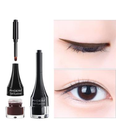 Go Ho Brown Eyeliner Gel Pot - High Pigmented Matte Cream Eye Makeup with Brush for Women - Buy Online on GoSupps.com