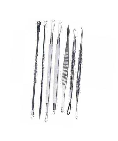 VINTORKY 7pcs Extractor Tools Blackhead Removal Blackhead Extractor Comedone Extractor Silver