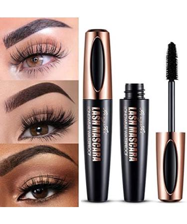 XunChung 4D Silk Fiber Mascara Waterproof and Easy to Dry Natural Soft Long Eyelashes Makeup Mascara Black Thick Eyelashes Cosmetics Color 02 - Buy Online on GoSupps.com