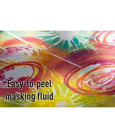 Pebeo Easy Peel Liquid Latex Masking Fluid for Ink, Watercolor & Gouache - 45ml Bottle with Natural Brushes - Fine Arts Supplies - Buy Online on GoSupps.com