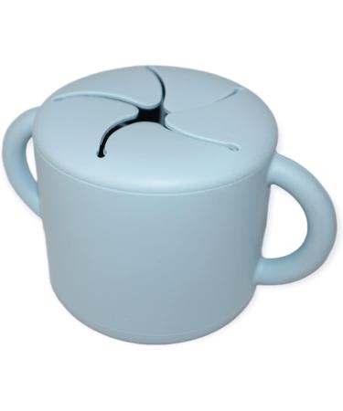 Silicone Snack Cup for Toddlers - Spill Proof & Collapsible Food Container (Light Blue) | Unbreakable Design - Perfect for Mommys Baby - Buy Online on GoSupps.com