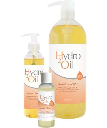 Hydro 2 Oil Sweet Almond Massage Oil 4.2 fl oz - Nourishing Water Dispersible Formula for Relaxation | International Shipping Available - Buy Online on GoSupps.com