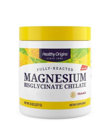 Healthy Origins, Fully-Reacted Magnesium Bisglycinate Chelate, 227g Vegan Powder, Gluten Free, Soy Free, Vegetarian
