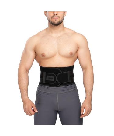 Lower Back Support Brace For Men And Women Double Layer Pressurized Lumbar Spine Decompression Belt Breathable Waist Back Posture Correction Sports Protection Girdle (Color : Black Size : XXL) lofty Black S