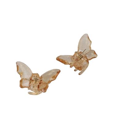 New 2025 2Pcs Crystal Butterfly Small Hair Claw Clips Women New For Fashion Cute Transparent Candy Hair Clamps Crab Barrettes Hair Accessories Jewelry Fashion Accessories Creative Gift