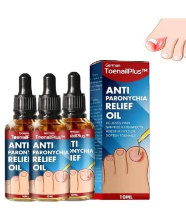 German Toenailplus Anti Paronychia Relief Oil Meulisch Anti Paronychia Relief Oil Ingrown Toenail Drops Nail Helper Ingrowth toenail Correction Treatment Oil (Pack of 3)