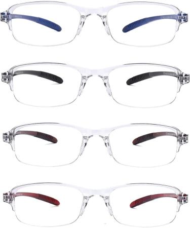 4 Pairs Progressive Multifocus Blue Light Blocking Reading Glasses 1.5x - Rd Bn Bk Bu - Buy Online on GoSupps.com