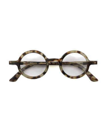 LONDON MOLE Eyewear | Moley Reading Glasses | Round Glasses | Cool Readers | Stylish Reading Glasses | Men's Women's Unisex | Spring Hinges Grey Tortoiseshell 1.0 x