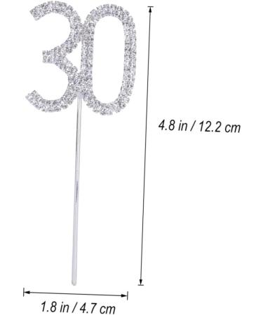 CORHAD Glitter 30th Birthday Cake Toppers Crystal 30th Anniversary Cake Toppers Bling Number Wedding Decoration Cake Decor Diamond Decor Cupcake Toppers Paper Cup Rhinestones - Buy Online on GoSupps.com