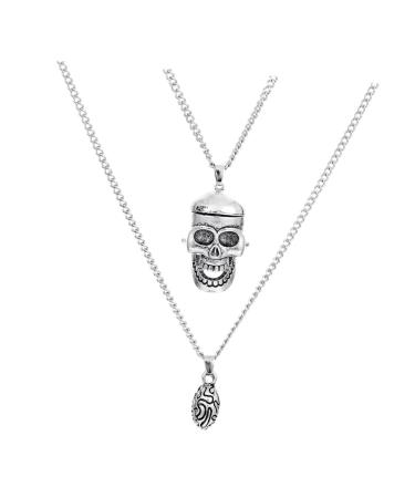 HAPINARY Clavicle Chain Skull Necklace Pendant for Men Male Neck Chain Mens Hip-hop Neck Chain European and American Lovers